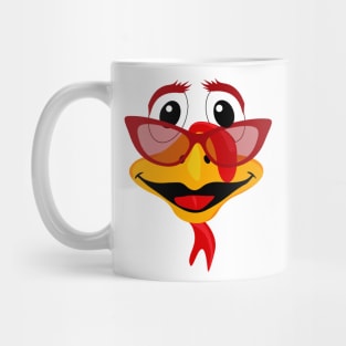 turkey face with glasses thanksgiving costume Mug